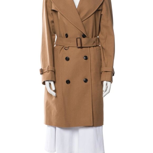 Burberry Wool Trench Coat M - Picture 2 of 5